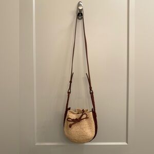 Sezane Zélie Mini Bucket Bag Natural Raffia - Size TU